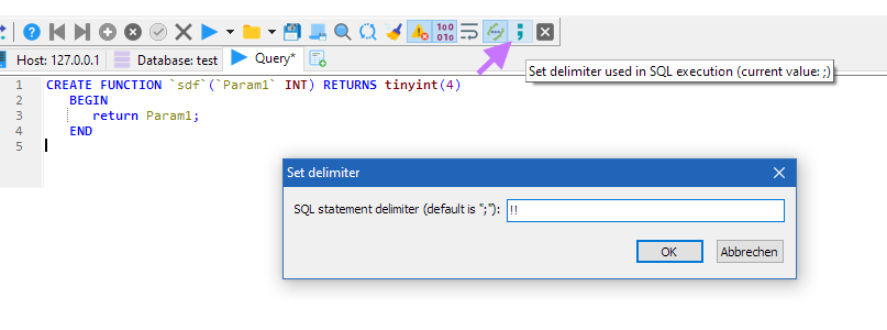 Query delimiter