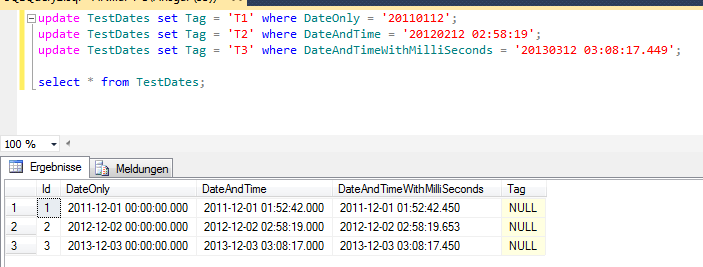 Mysql datetime insert format