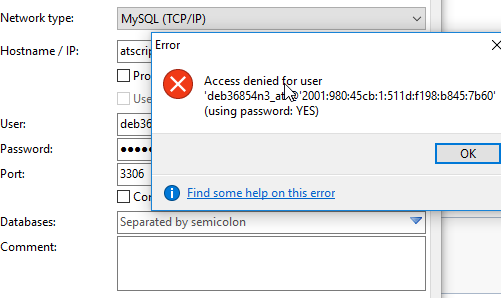 Mysqli connect access denied for user. Ошибка подключения MYSQL: access denied for user ''@'localhost' (using password: no). Z3001] connection to database 'Zabbix_DB' failed: [1045] access denied for user 'Zabbix_user'@'localhost' (using password: no). Error 1044 42000 access denied for user localhost to database MYSQL. MYSQL Yes/no.