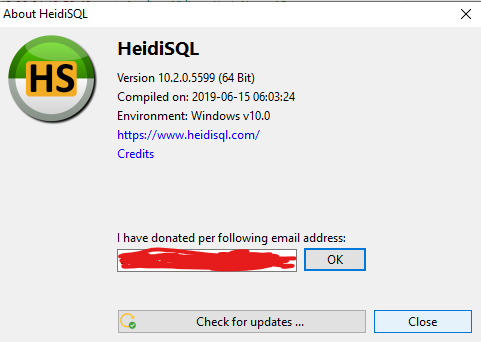 HeidiSQL-Version-info